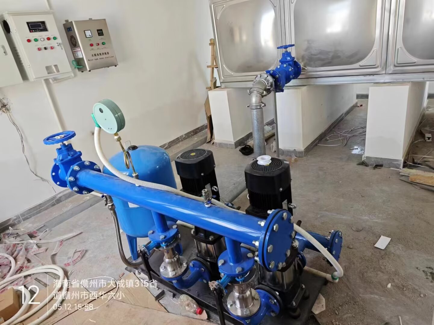 2024.5.12儋州533組合水箱及4KW一控二變頻恒壓